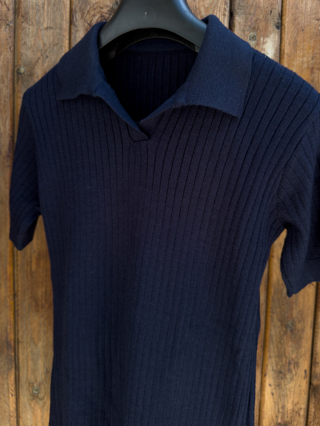 Men's Navy Patterned Cotton Polo T-Shirt – Regular Fit | Textured Design