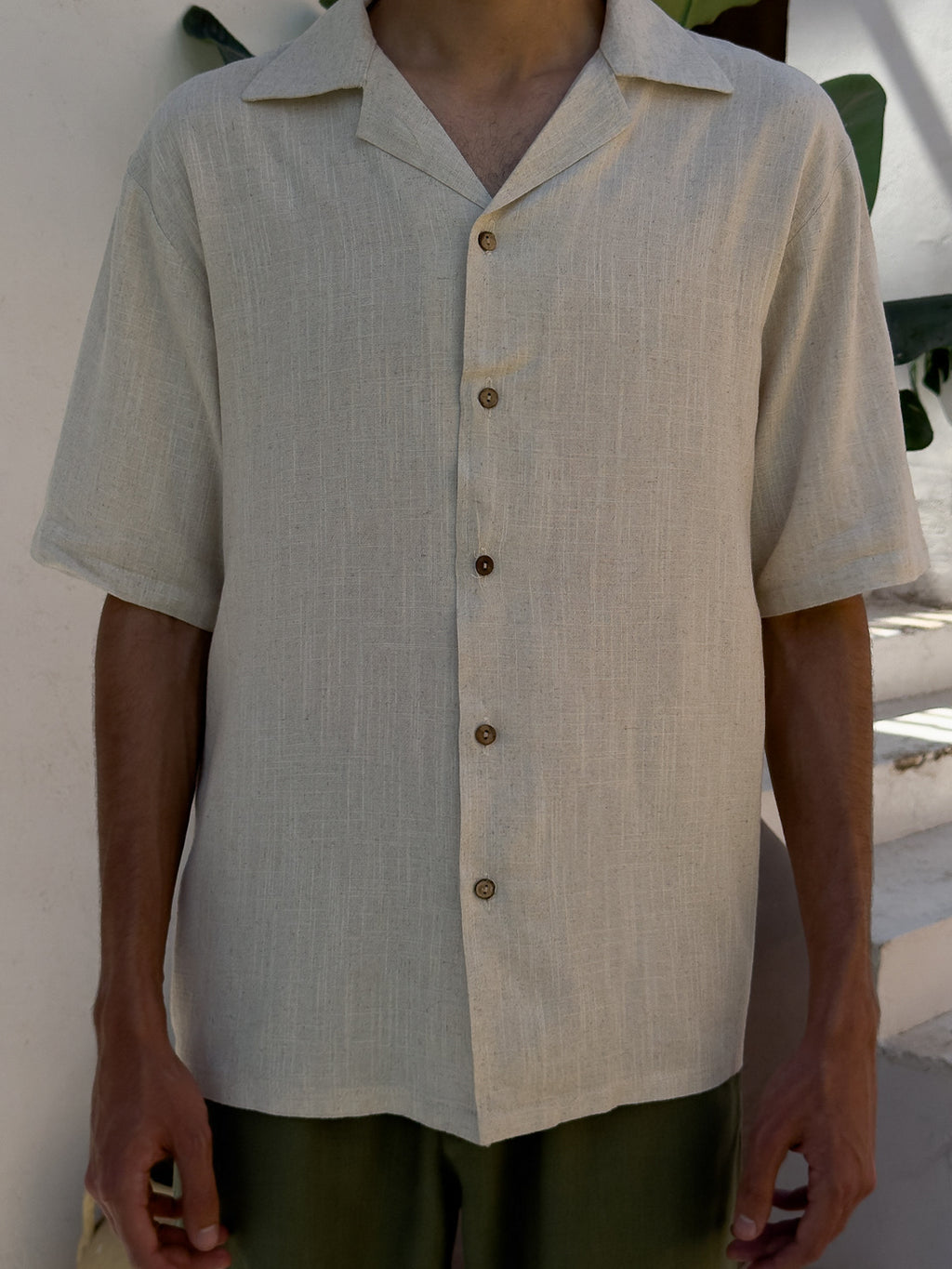 Men’s Olive Green & Beige Linen Set – Relaxed Fit | Premium Linen Fabric