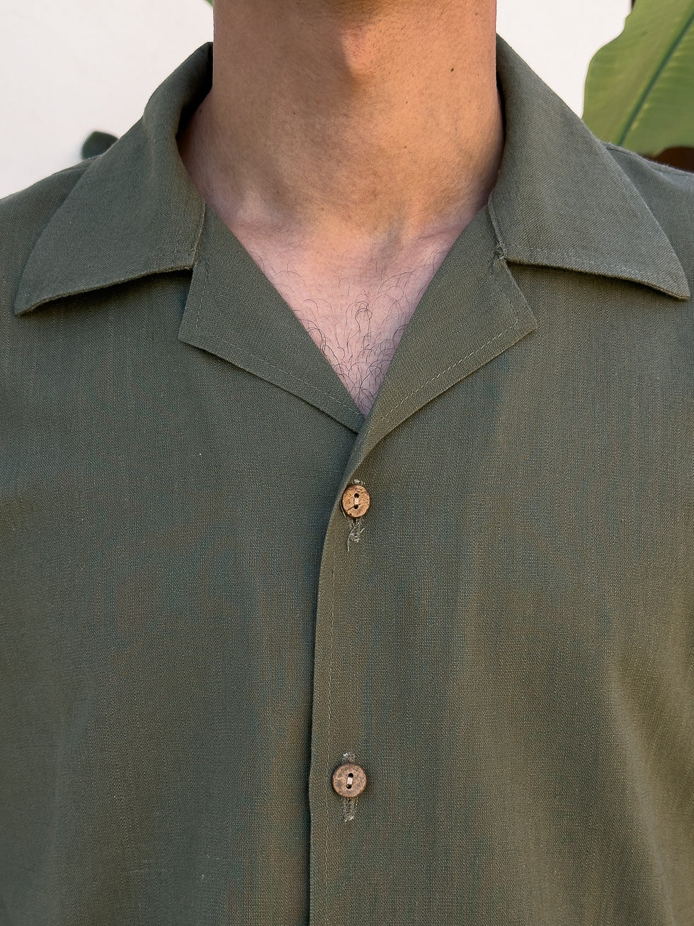 Men's Olive Green Medium Sleeve Shirt – Relaxed Fit | Linen Fabric