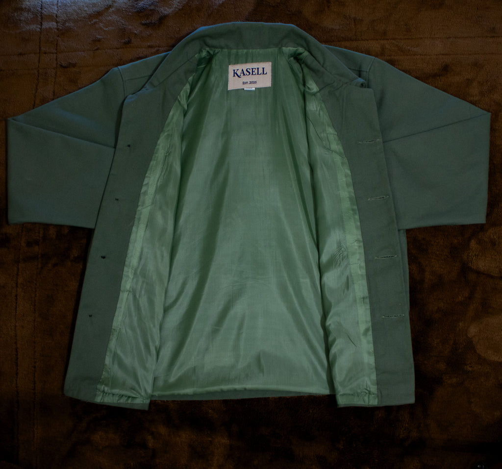 Men’s Olive Green Winter Jacket – Premium Gabardine | Classic Warm Fit