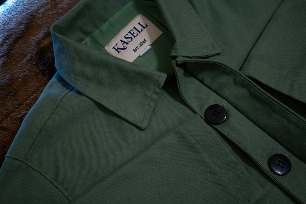 Men’s Olive Green Winter Jacket – Premium Gabardine | Classic Warm Fit