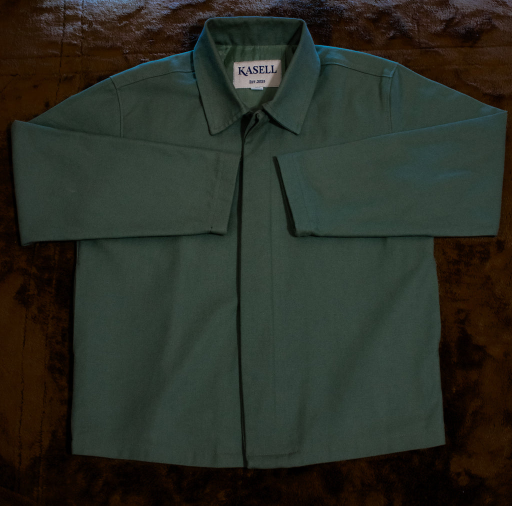 Men’s Olive Green Winter Jacket – Premium Gabardine | Classic Warm Fit