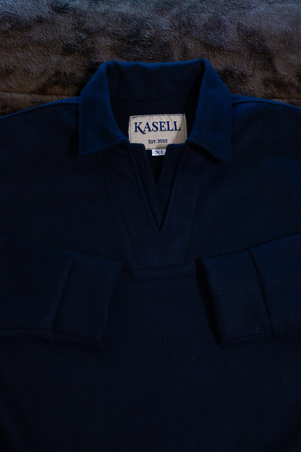 Men’s Navy Blue Winter Sweatshirt – Wool Fabric | Custom Design